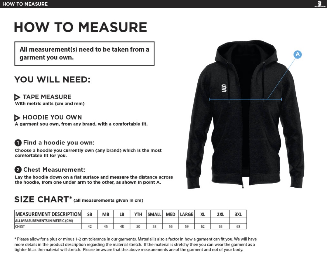 Barts & London - Men's Full-Zip Hoodie - Size Guide